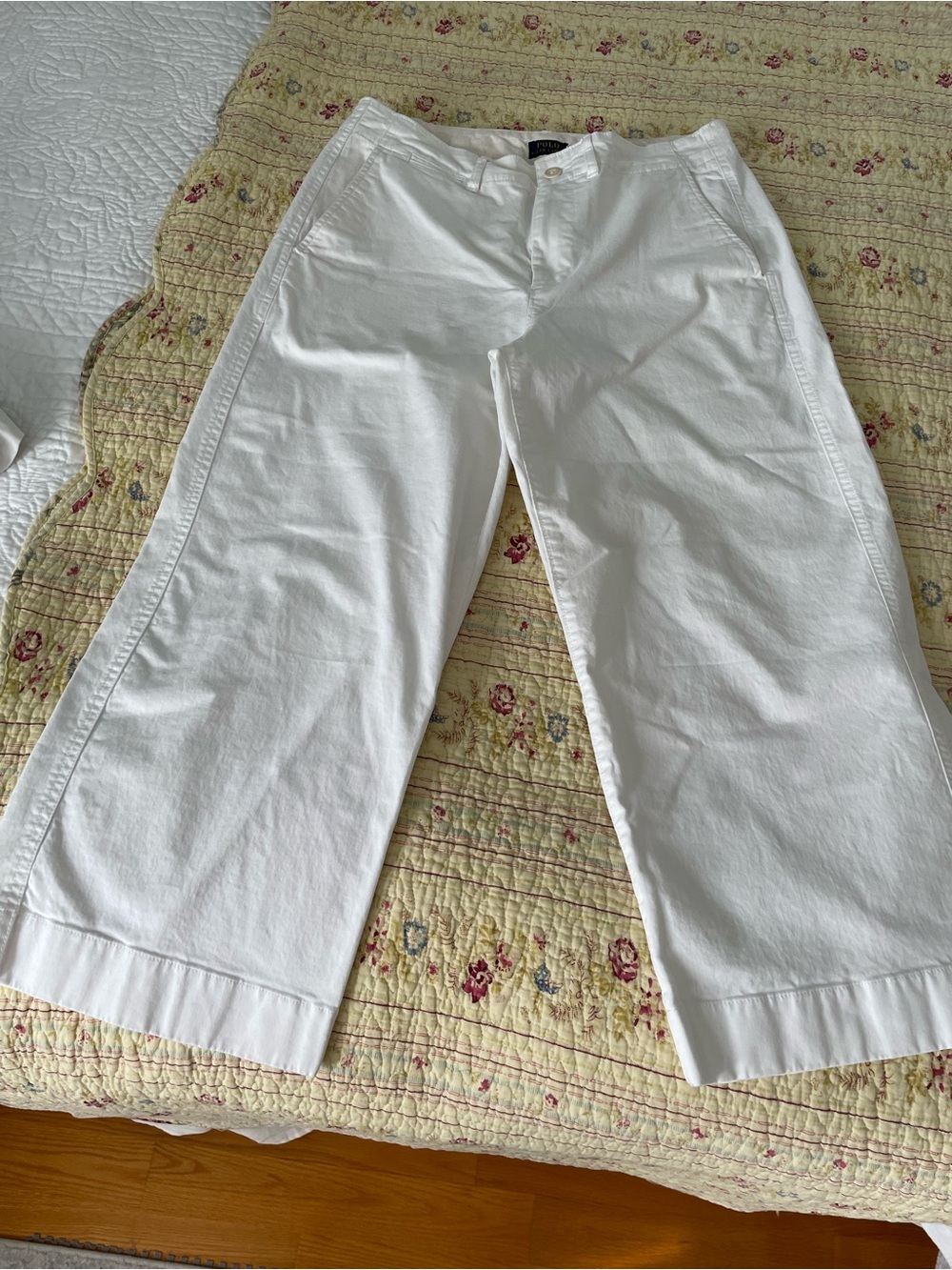 Ralph Lauren White Wide-Leg Crop Jeans